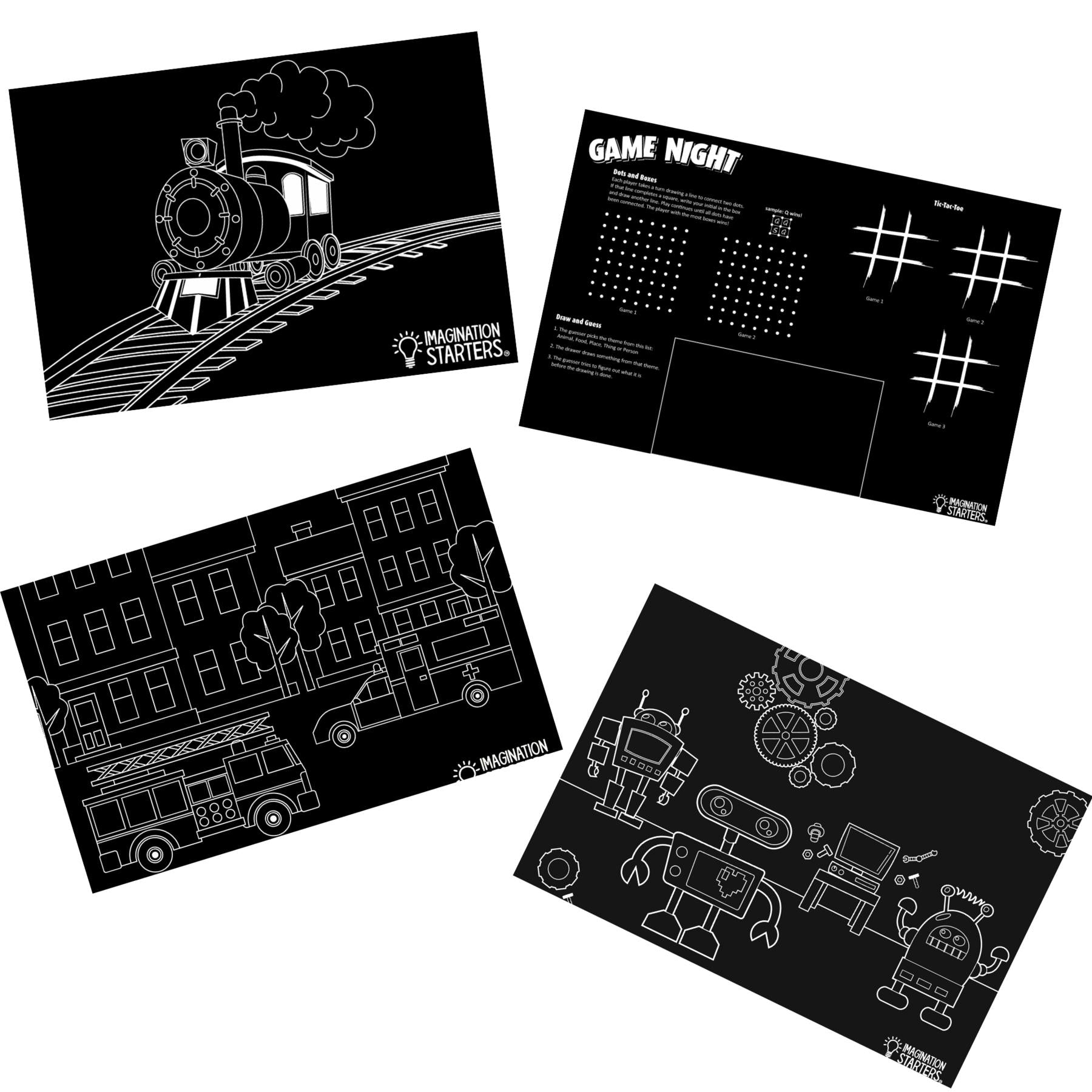 Chalkboard Placemat: Action (Set of 4)