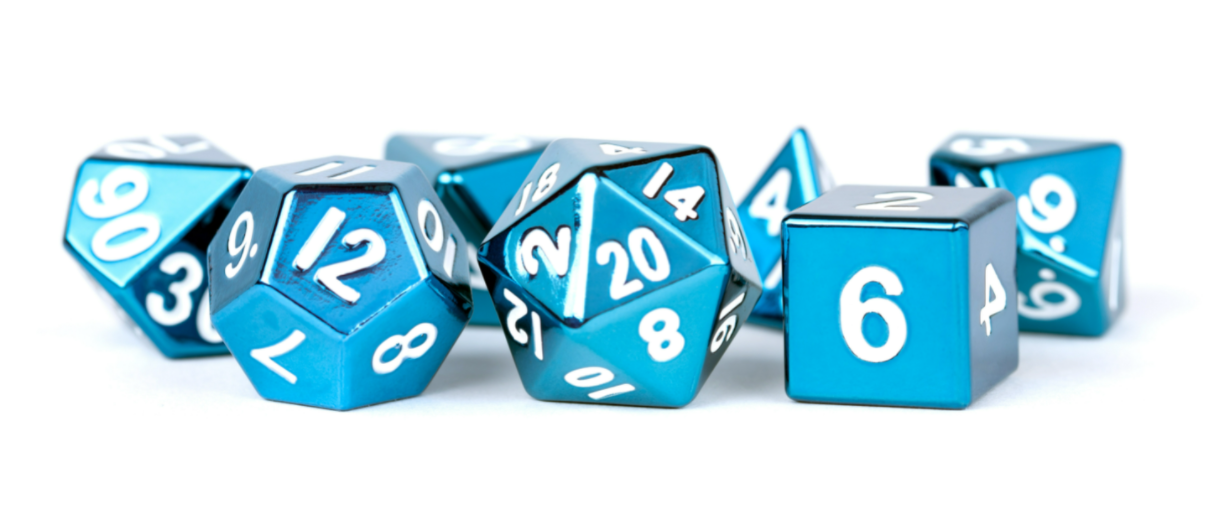 Metallic Dice Games Metal 16mm Polyhedral Dice Set