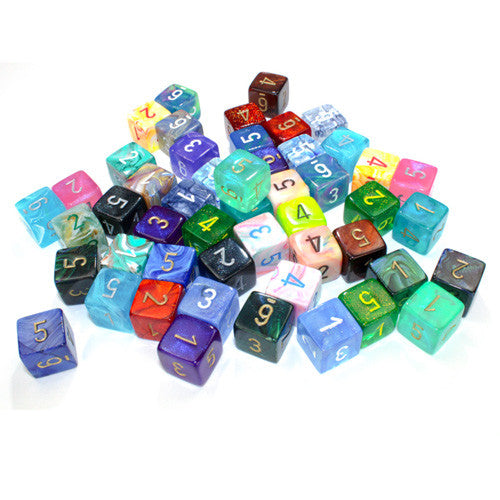 Bag of Dice: 50 Assorted Dice - D6