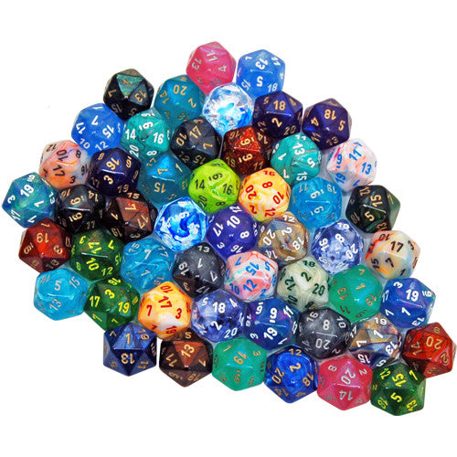 Bag of Dice: 50 Assorted Dice - D20