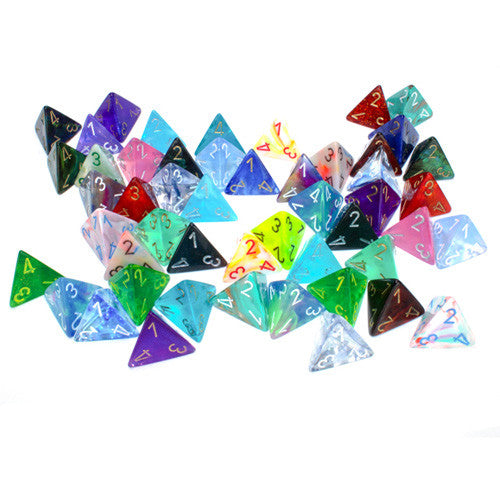 Bag of Dice: 50 Assorted Dice - D4