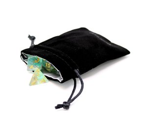 Satin Lined Velvet Dice Bag: Small Black