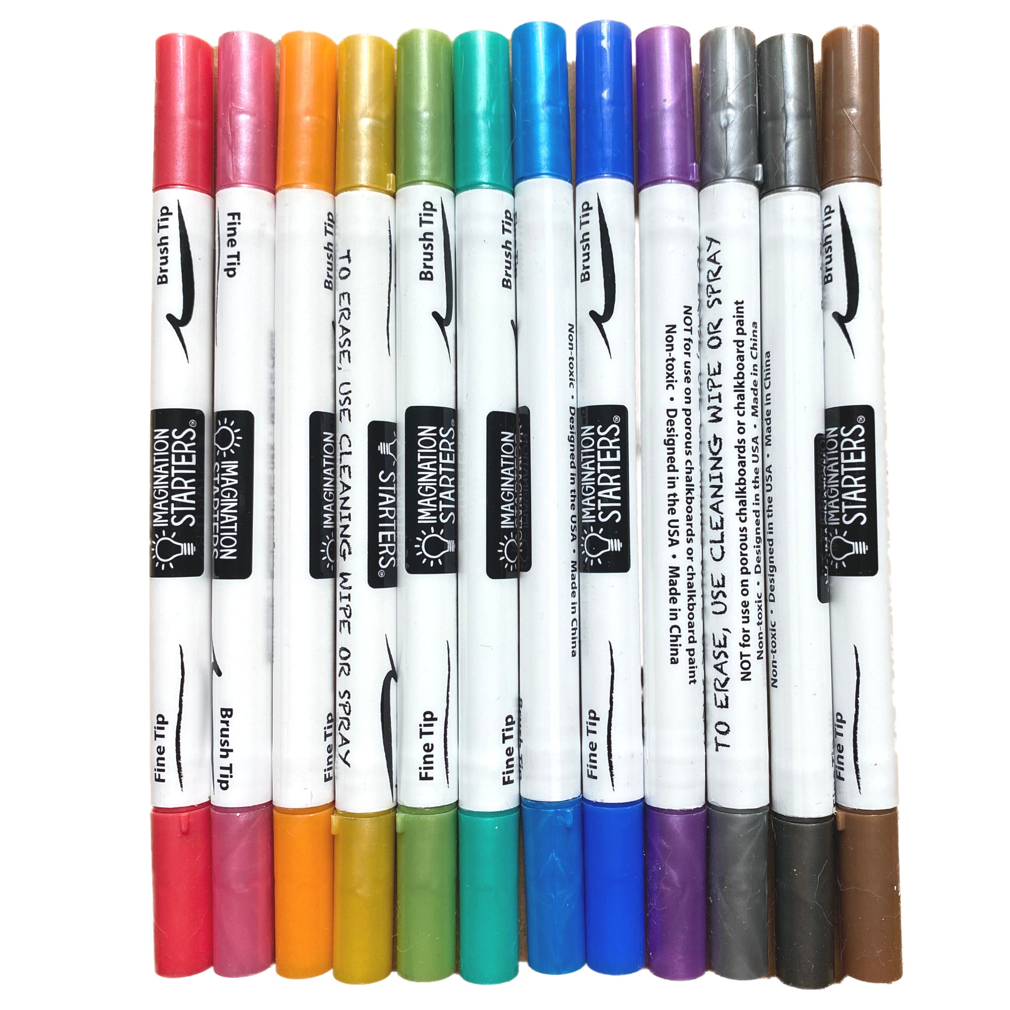 Dual Tip Metallic Chalk Markers (Set of 12)