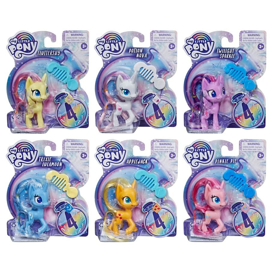 My Little Pony Rainbow Dash Potion Pony Figure -- 3-Inch Blue Pony Toy with  Brushable Hair, Comb, and Accessories - My Little Pony