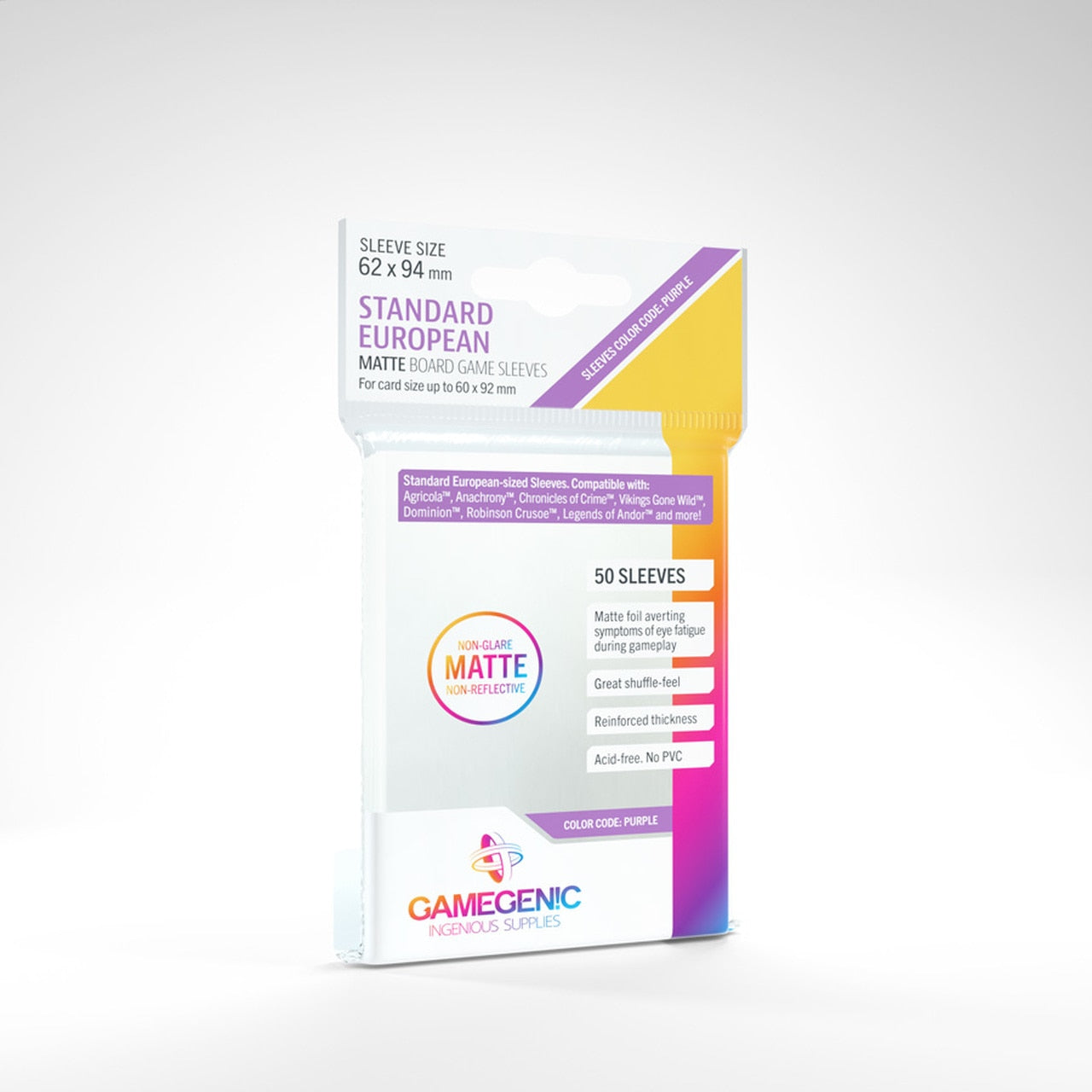 Gamegenic Matte Board Game Sleeves: Standard European