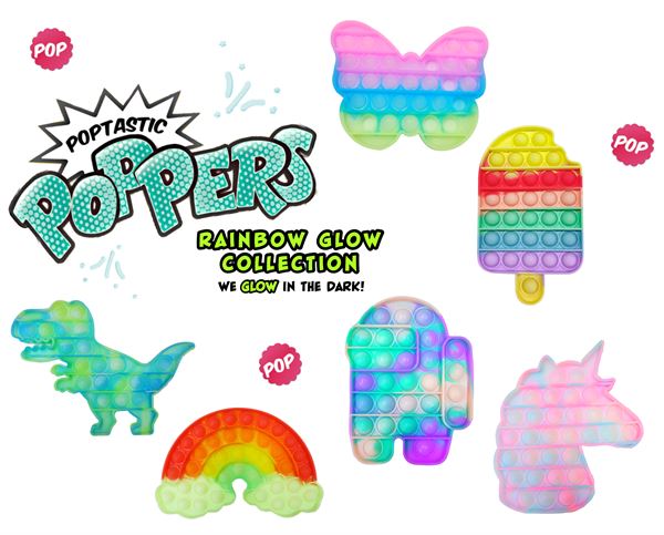 Poptastic Poppers: Rainbow Glow in the Dark Pop Fidget Toy