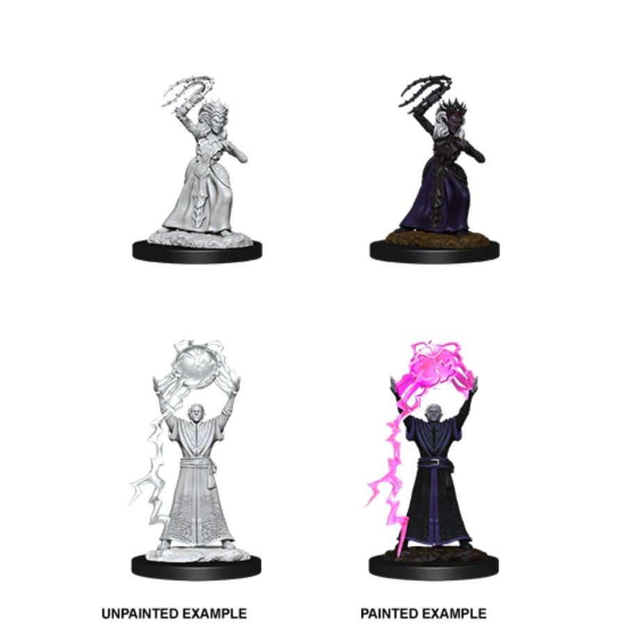D&D Nolzur's Marvelous Unpainted Miniatures: W12 Drow Mage & Drow Priestess