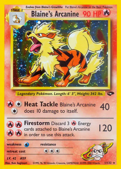 Blaine's Arcanine 001/132 Unlimited Gym Challenge