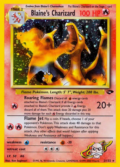 Blaine's Charizard 002/132 Unlimited Gym Challenge