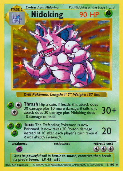 Nidoking 011/102 Unlimited Base Set Shadowless