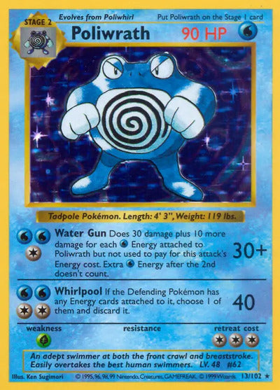 Poliwrath 013/102 Unlimited Base Set Shadowless