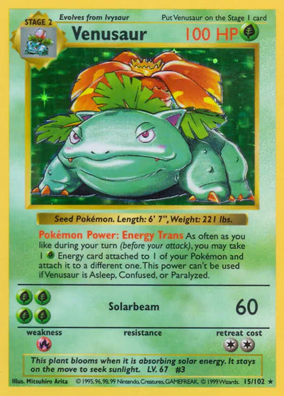 Venusaur 015/102 Unlimited Base Set Shadowless