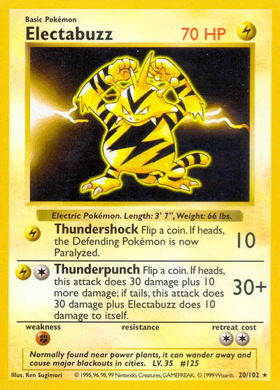Electabuzz 020/102 Unlimited Base Set Shadowless