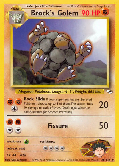 Brock's Golem 020/132 Unlimited Gym Heroes