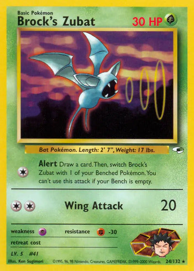 Brock's Zubat (24) 024/132 Unlimited Gym Heroes