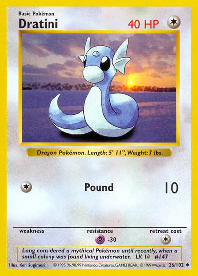 Dratini 026/102 Unlimited Base Set Shadowless