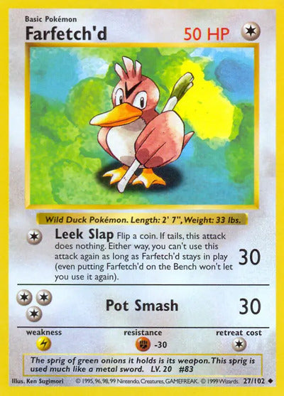 Farfetch'd 027/102 Unlimited Base Set Shadowless