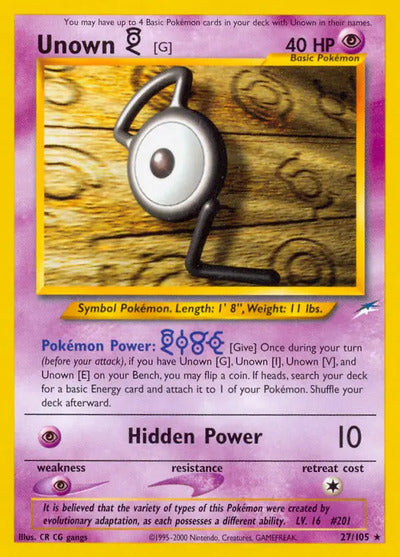 Unown [G] 027/105 Unlimited Neo Destiny