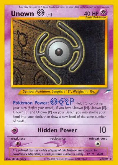 Unown [H] 028/105 Unlimited Neo Destiny