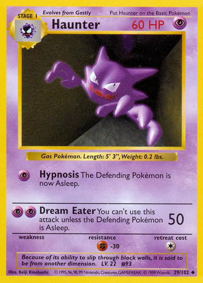 Haunter 029/102 Unlimited Base Set Shadowless