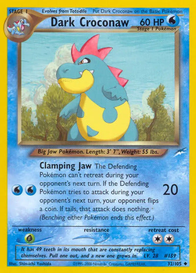 Dark Croconaw 032/105 Unlimited Neo Destiny