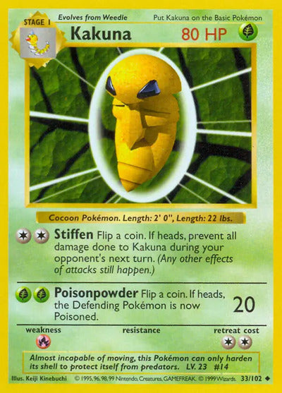 Kakuna 033/102 Unlimited Base Set Shadowless