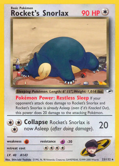 Rocket's Snorlax 033/132 Unlimited Gym Heroes