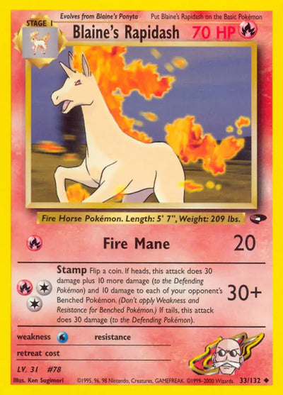Blaine's Rapidash 033/132 Unlimited Gym Challenge