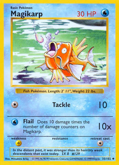 Magikarp 035/102 Unlimited Base Set Shadowless