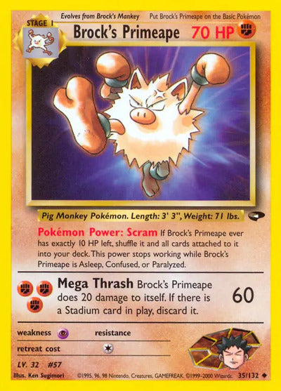 Brock's Primeape 035/132 Unlimited Gym Challenge