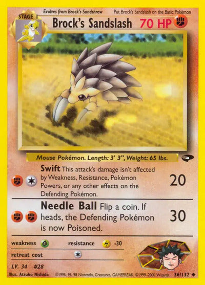Brock's Sandslash 036/132 Unlimited Gym Challenge