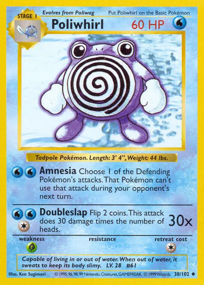 Poliwhirl 038/102 Unlimited Base Set Shadowless