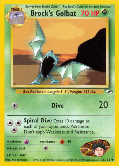 Brock's Golbat 039/132 Unlimited Gym Heroes