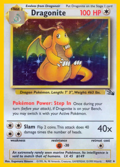 Dragonite (4) 04/62 Unlimited Fossil