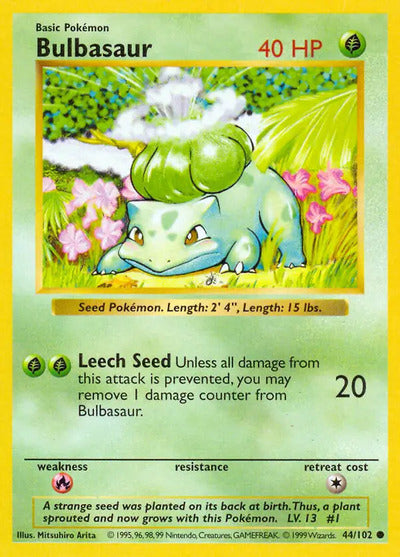 Bulbasaur 044/102 Unlimited Base Set Shadowless
