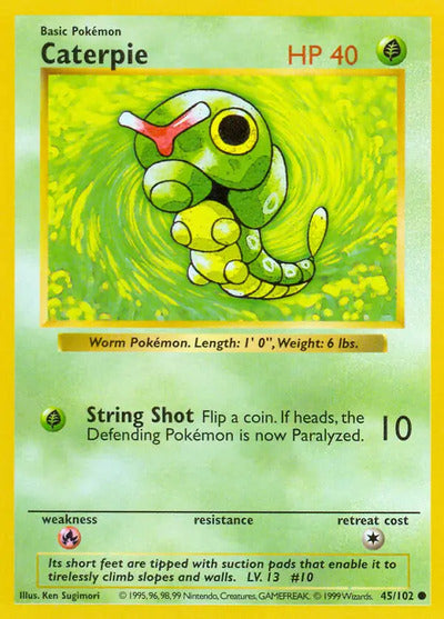 Caterpie 045/102 Unlimited Base Set Shadowless