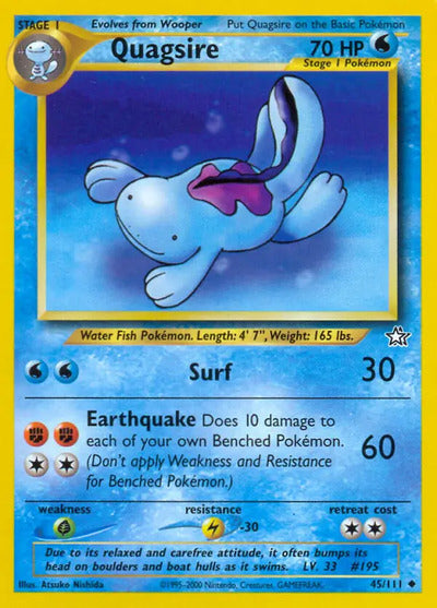 Quagsire 045/111 Unlimited Neo Genesis