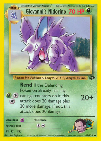 Giovanni's Nidorino 045/132 Unlimited Gym Challenge