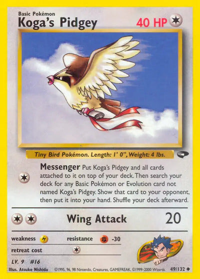 Koga's Pidgey (49) 049/132 Unlimited Gym Challenge