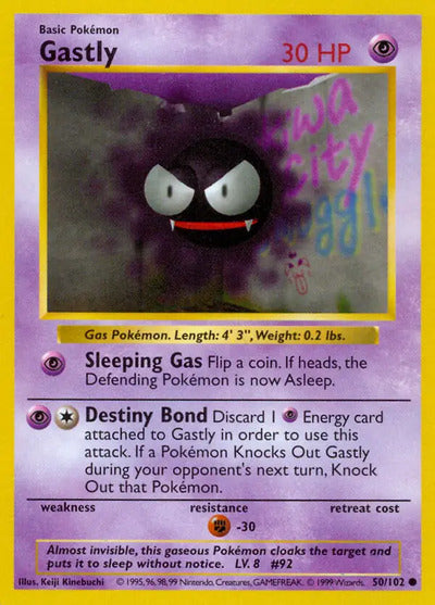 Gastly 050/102 Unlimited Base Set Shadowless