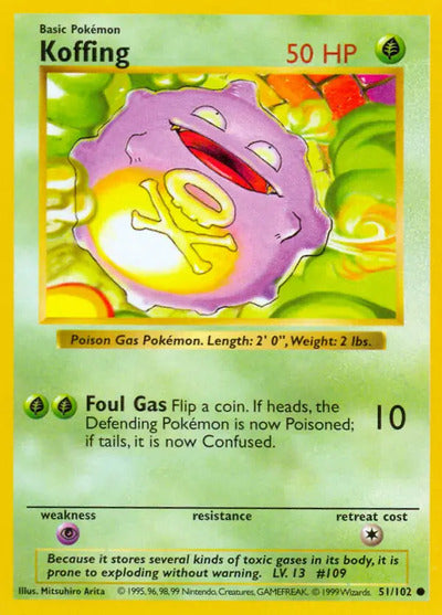 Koffing 051/102 Unlimited Base Set Shadowless