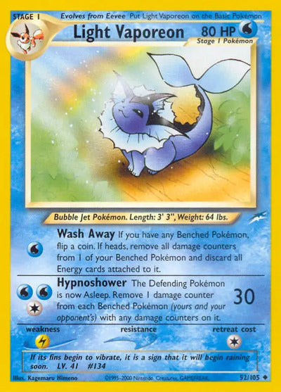 Light Vaporeon 052/105 Unlimited Neo Destiny