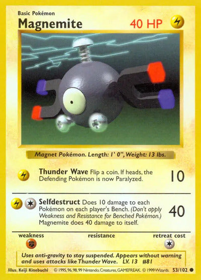 Magnemite 053/102 Unlimited Base Set Shadowless