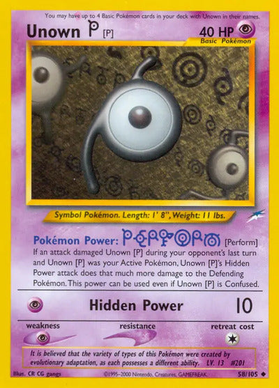 Unown [P] 058/105 Unlimited Neo Destiny
