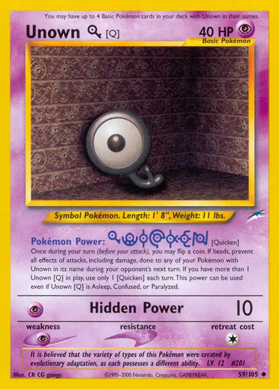 Unown [Q] 059/105 Unlimited Neo Destiny