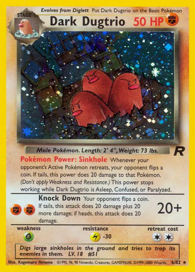 Dark Dugtrio (6) 06/82 Unlimited Team Rocket