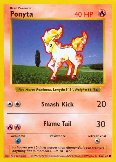 Ponyta 060/102 Unlimited Base Set Shadowless