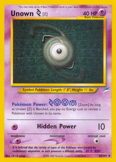 Unown [Z] 060/105 Unlimited Neo Destiny