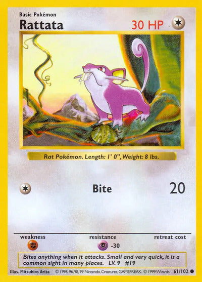 Rattata 061/102 Unlimited Base Set Shadowless