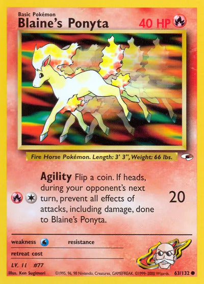 Blaine's Ponyta 063/132 Unlimited Gym Heroes
